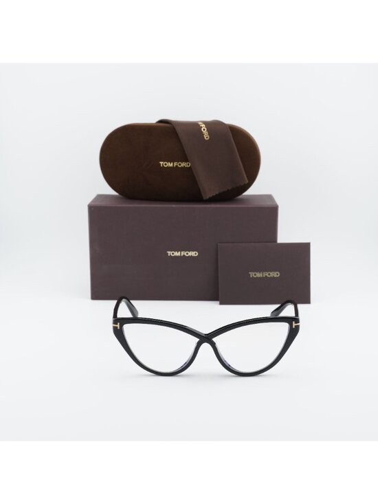 Tom Ford FT5729-B 001 Cat Eye Eyeglasses 56mm - Black, Blue Light Block main image 6